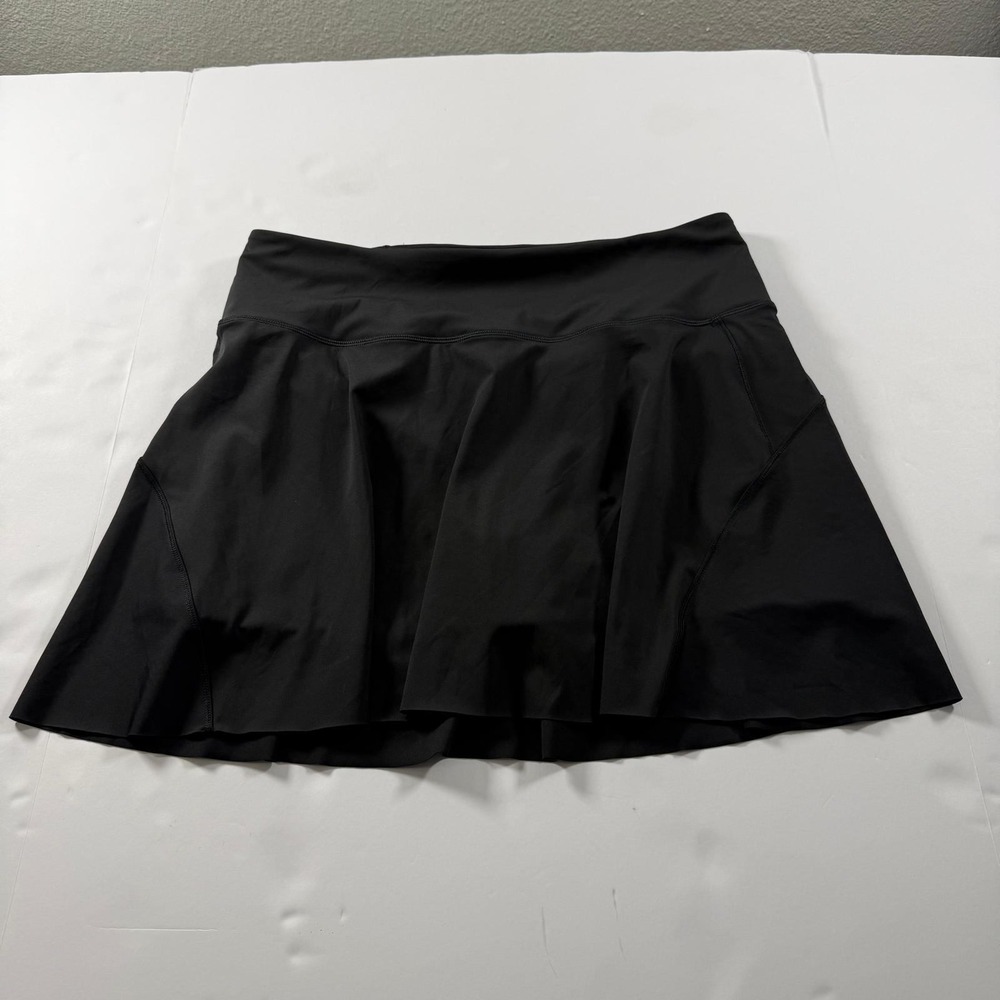 Athleta Ace Tennis Skort 15.5" Black Athletic Skirt with Built-in Shorts Large - Picture 2 of 16